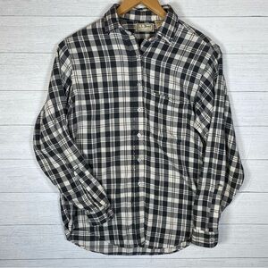 L.L. Bean Plaid women’s 8 flannel long sleeve shirt USA Made vintage 90’s medium